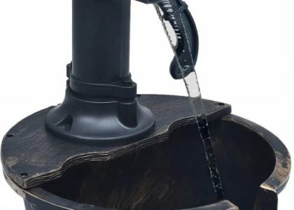 vidaXL Fontanna ogrodowa w formie beczki z pompą Brąz 48231