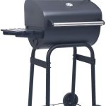 Vidaxl Grill ogrodowy z wędzarnią i dolną półką, czarny 46649