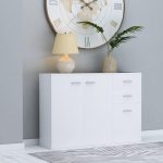 VIDAXL KOMODA, BIAŁA, 105 X 30 X 75 CM, PŁYTA WIÓROWA