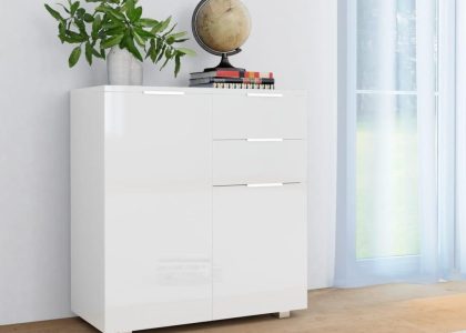 Vidaxl Komoda Biała Na Wysoki Połysk 71 35 X 76 Cm Płyta Wiórowa