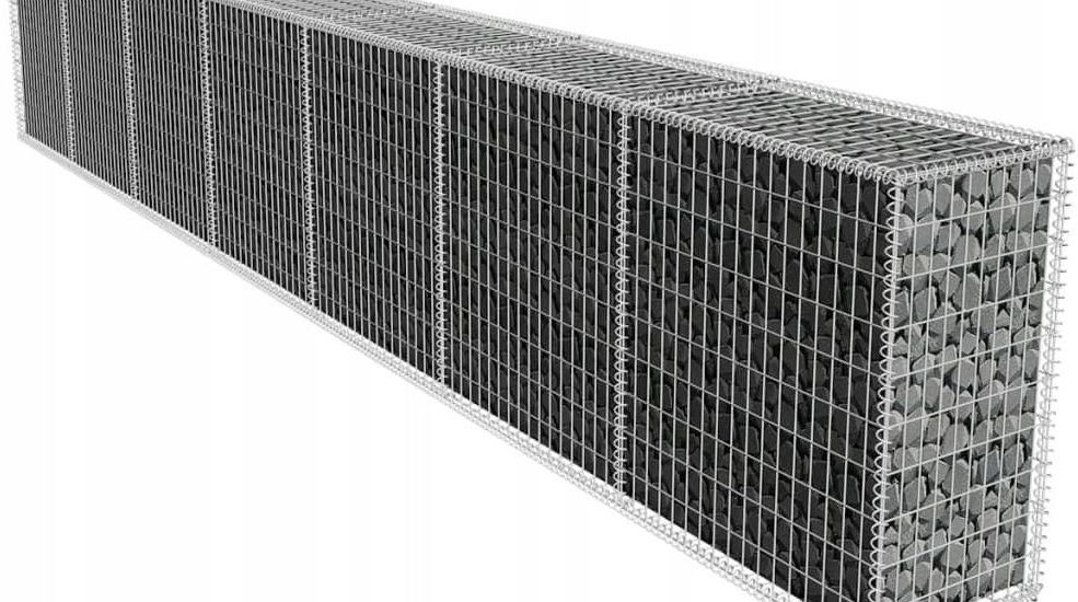 Vidaxl Kosz Gabionowy Podłużny Z Pokrywą 600X50X100 Cm