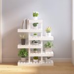 Vidaxl Kwietnik Biały 85x25x109,5cm Lite Drewno Sosnowe