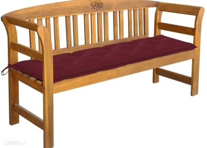 Vidaxl Ławka Ogrodowa Z Poduszką 157cm Lite Drewno Akacjowe