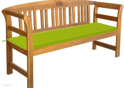 Vidaxl Ławka Ogrodowa Z Poduszką 157cm Lite Drewno Akacjowe