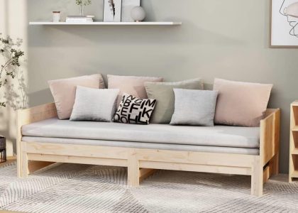 Vidaxl Łóżko Rozsuwane Lite Drewno Sosnowe 2X(80X200) Cm 820257
