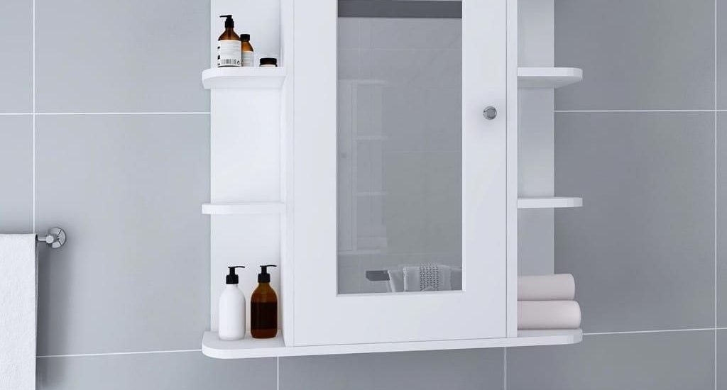 Vidaxl Lumarko Szafka Łazienkowa Z Lustrem Biała 66X17X63cm Mdf 106831