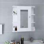Vidaxl Lumarko Szafka Łazienkowa Z Lustrem Biała 66X17X63cm Mdf 106831