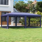 Vidaxl Namiot Imprezowy Z 6 Ścianami Z Siatki Niebieski 6x4m Hdpe 319257