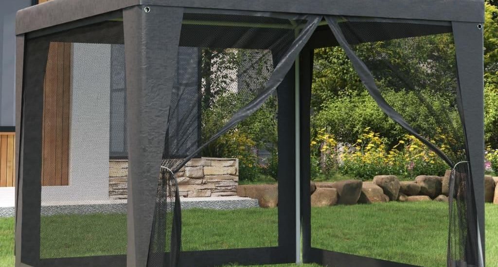 Vidaxl Namiot Z 4 Ścianami Z Siatki Antracytowy 2,5×2,5m Hdpe 319224