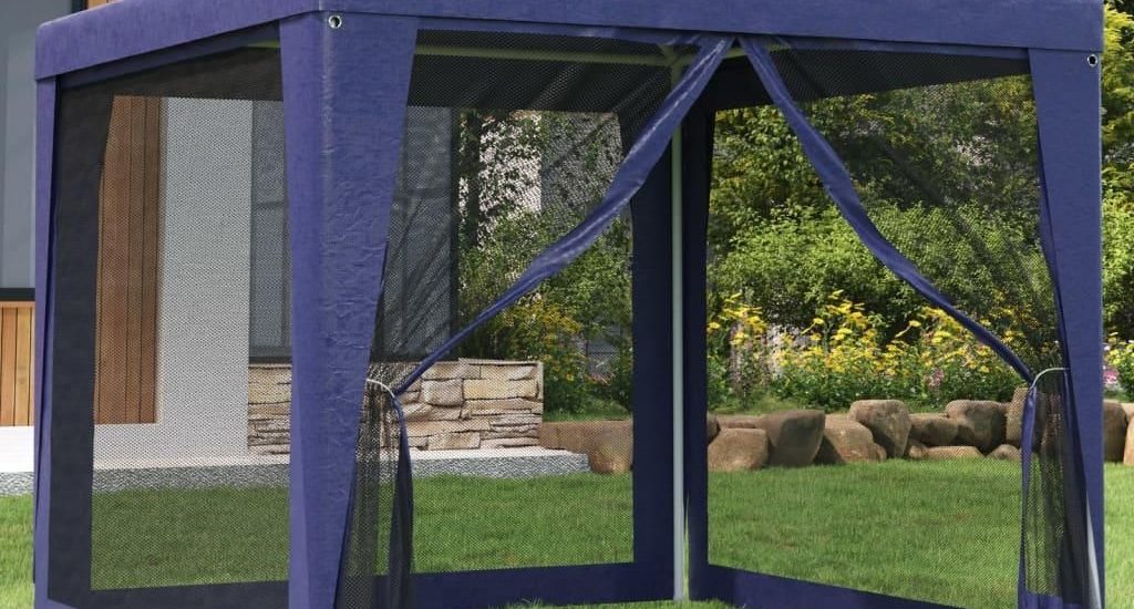 Vidaxl Namiot Z 4 Ścianami Z Siatki Niebieski 2,5×2,5m Hdpe 319222