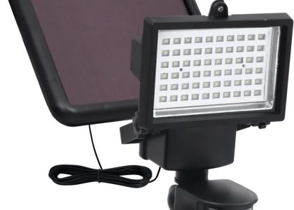 Vidaxl Ogrodowy Reflektor Solarny Led Z Czujnikiem, Czarny
