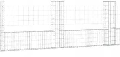VIDAXL OGRODZENIE GABIONOWE Z 6 SŁUPKAMI, ŻELAZO, 620X20X 151279