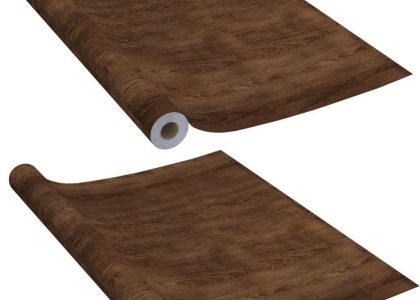 VIDAXL OKLEINA SAMOPRZYLEPNA NA DRZWI 2 SZT CIEMNY DĄB 210X90 CM PVC