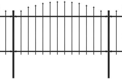 Vidaxl Panele Ogrodzeniowe Z Grotami Stal (1,25-1,5) X 5,1 M Czarne