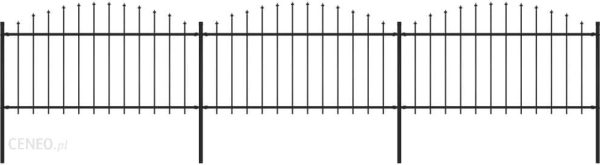 Vidaxl Panele Ogrodzeniowe Z Grotami Stal (1,25-1,5) X 5,1 M Czarne