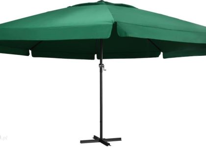 Vidaxl Parasol Ogrodowy Na Słupku Aluminiowym, 600 Cm, Zielony 47371
