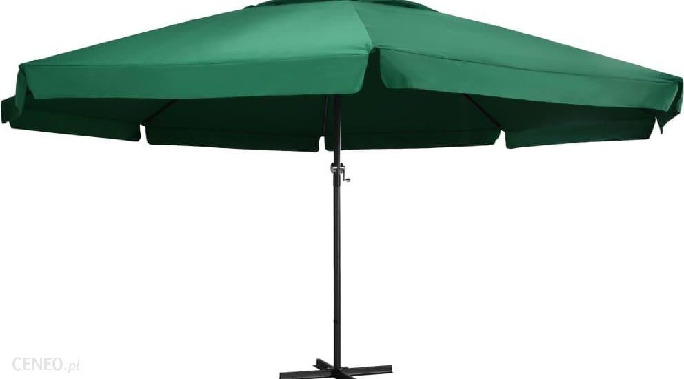 Vidaxl Parasol Ogrodowy Na Słupku Aluminiowym, 600 Cm, Zielony 47371
