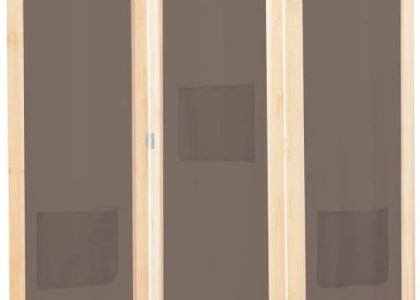 Vidaxl Parawan 3Panelowy Brązowy 120X170X4 Cm Tkanina