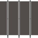 VidaXl Parawan 4 panelowy antracytowy 200x180cm