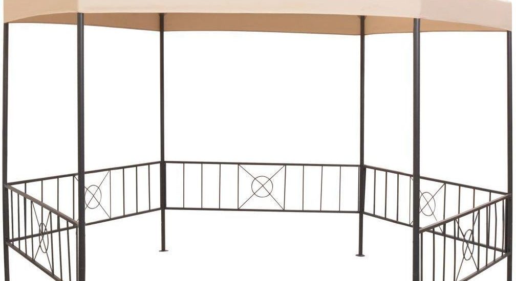 Vidaxl Pawilon/Altana Ogrodowa Sześciokątna Beżowa 323X265Cm
