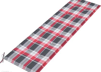 Vidaxl Poduszka Na Ławkę Ogrodową Czerwona Krata 180X50X4cm Tkanina