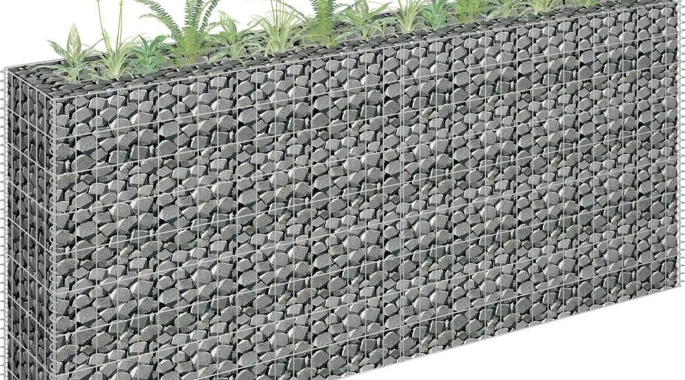 Vidaxl Podwyższona Donica Gabionowa Galwanizowana Stal 180X30X90cm