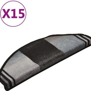 Vidaxl Przylepne Nakładki Na Schody 15 Szt. Czarno-Szare 65X21X4 Cm (322412)