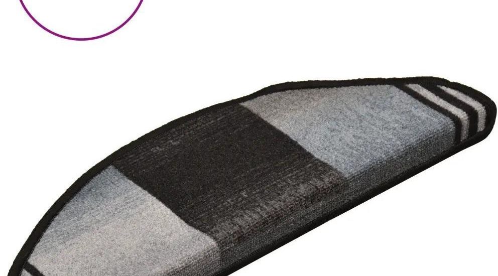 Vidaxl Przylepne Nakładki Na Schody 15 Szt. Czarno-Szare 65X21X4 Cm (322412)