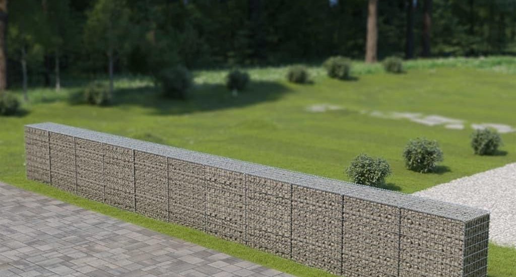Vidaxl Ściana Gabionowa Z Pokrywami Galwanizowana Stal 900X50X100Cm