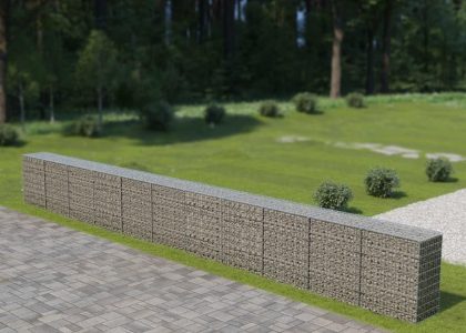 Vidaxl Ściana Gabionowa Z Pokrywami Galwanizowana Stal 900X50X100Cm