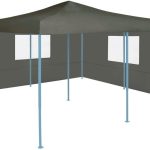 VIDAXL SKŁADANA ALTANA Z 2 ŚCIANAMI, 5X5 M, ANTRACYTOWA