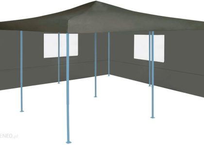 VIDAXL SKŁADANA ALTANA Z 2 ŚCIANAMI, 5X5 M, ANTRACYTOWA