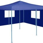 VIDAXL SKŁADANA ALTANA Z 2 ŚCIANAMI, 5X5 M, NIEBIESKA