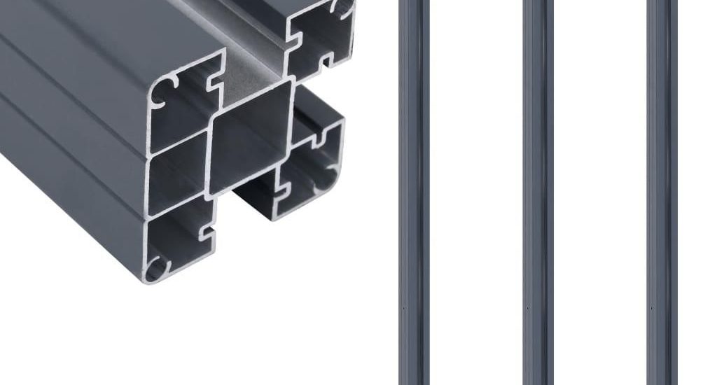 Vidaxl Słupki Ogrodzeniowe 3Szt. Ciemnoszare 185cm Aluminium