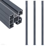 Vidaxl Słupki Ogrodzeniowe 3Szt. Ciemnoszare 185cm Aluminium