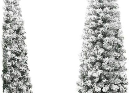 Vidaxl Smukła Choinka Połówka Sztuczna Ośnieżona 120cm 344604