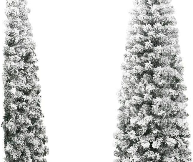 Vidaxl Smukła Choinka Połówka Sztuczna Ośnieżona 120cm 344604