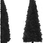 Vidaxl Smukła Choinka Połówka Ze Stojakiem Sztuczna Czarna 120cm 344574