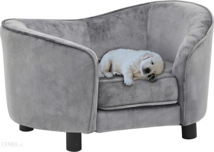 Vidaxl Sofa Dla Psa Szara 69X49X40Cm Pluszowa