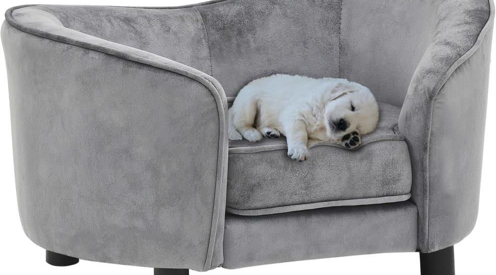 Vidaxl Sofa Dla Psa Szara 69X49X40Cm Pluszowa