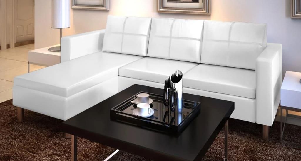 Vidaxl Sofa Z Białej Sztucznej Skóry 3 Osobowa L