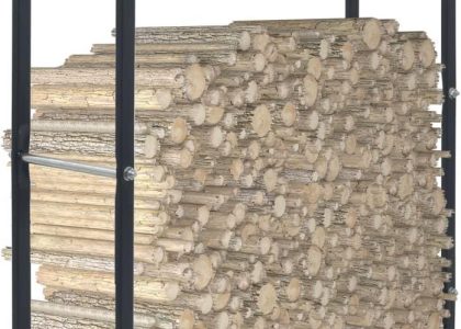 Vidaxl Stojak Na Drewno Opałowe Czarny 100x25x100cm Stalowy 286288