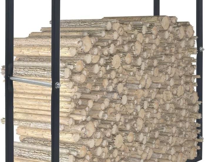 Vidaxl Stojak Na Drewno Opałowe Czarny 100x25x100cm Stalowy 286288