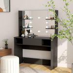 Vidaxl Stolik Do Makijażu Z Led 100X40X135Cm Mdf Czarny 331540