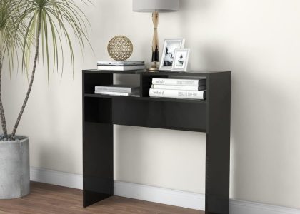 Vidaxl Stolik Konsolowy Czarny Wysoki Połysk 78X30X80 Cm Płyta 808303