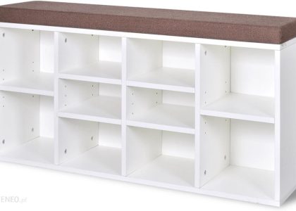 vidaXL Szafka na buty z siedziskiem, 10 przegród, biała