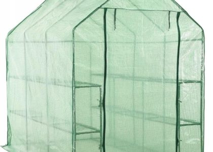 VIDAXL SZKLARNIA OGRODOWA Z 12 PÓŁKAMI, STAL, 143X 8719883733180