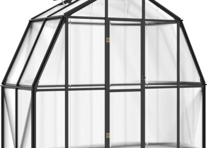 Vidaxl Szklarnia Z Ramą Podstawy Antracytowa 3,3 M² Aluminium (312053)