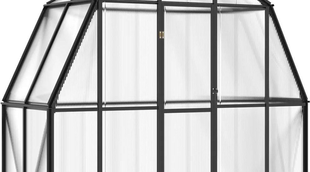 Vidaxl Szklarnia Z Ramą Podstawy Antracytowa 3,3 M² Aluminium (312053)