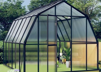 Vidaxl Szklarnia Z Ramą Podstawy Antracytowa 9,98 M² Aluminiowa (3098019)